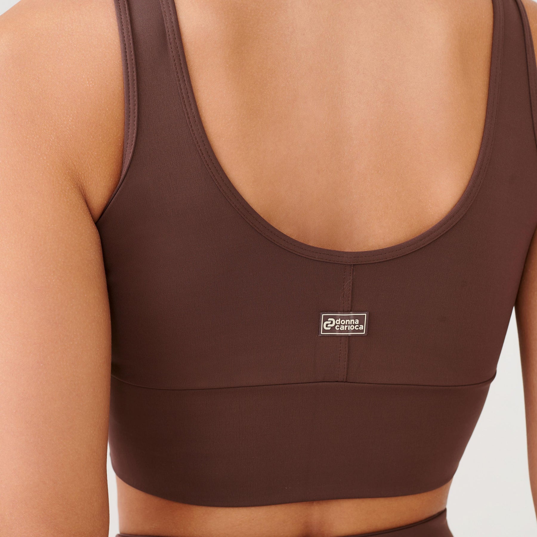 Top Basics Marrom Chocolamore em Suplex Poliamida Com Bojo