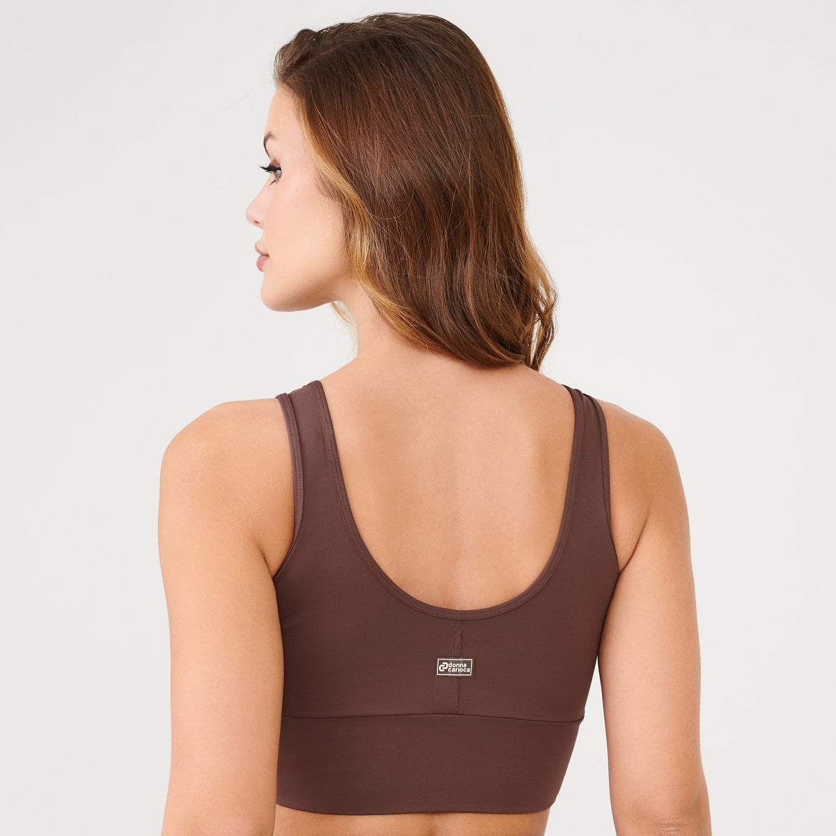 Top Basics Marrom Chocolamore em Suplex Poliamida Com Bojo